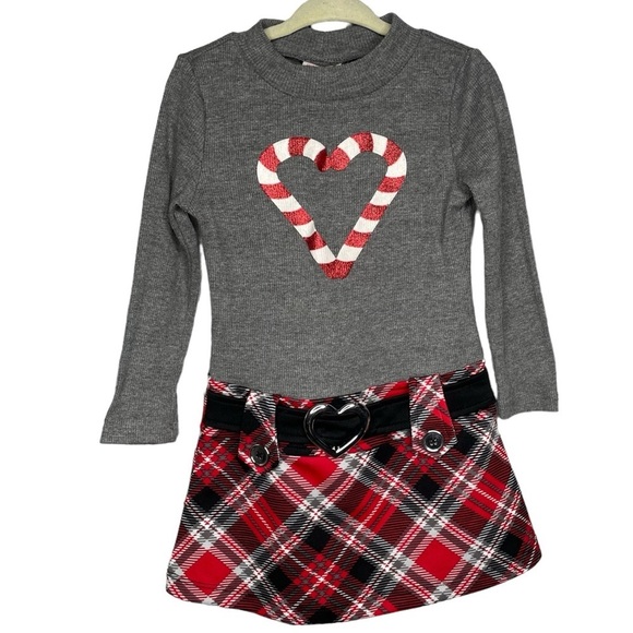 Christmas dress candy cane belted plaid skirt retro y2k WonderKids 18 months - Picture 1 of 3